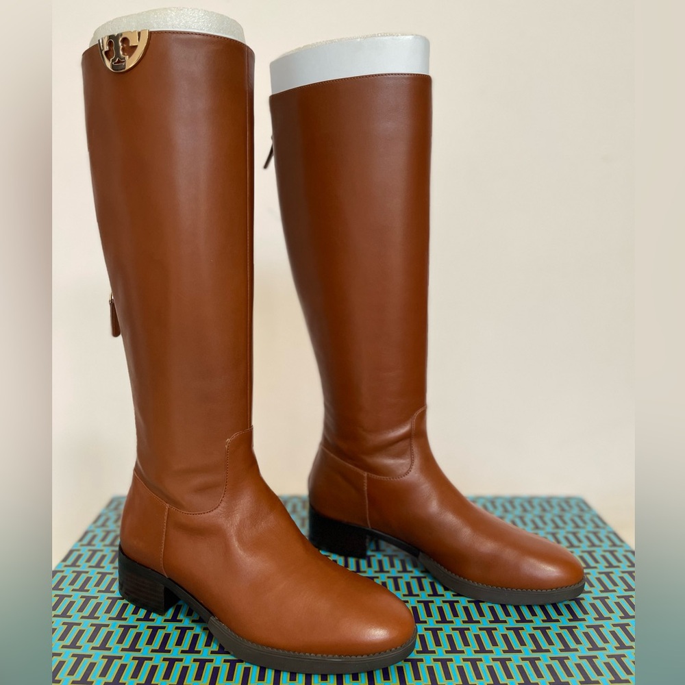 NWT Tory Burch penny brown leather knee-high sydney boots
